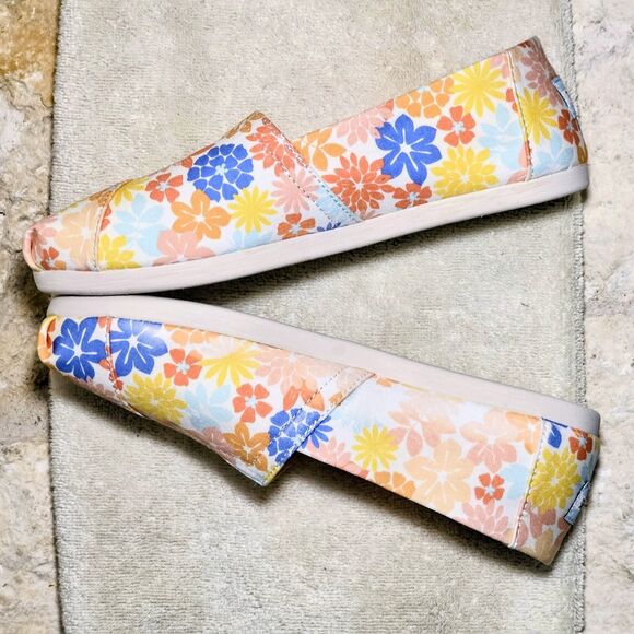 TOMS‎ Women's Floral Print Slip On Espadrille Flats Shoes Size 7 - Picture 4 of 8